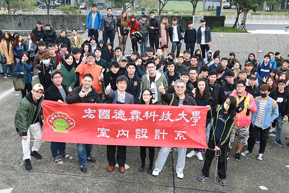 學生,教授,系主任,室內,設計,系,校外,參訪